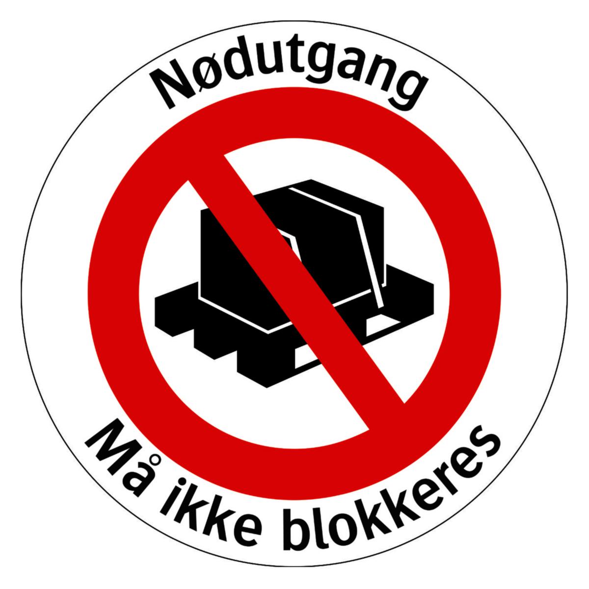 Gulvdekal Systemtext "Nødutgang må ikke blokkeres" - Gulvdekal Nødutgang Systemtext 410X410mm