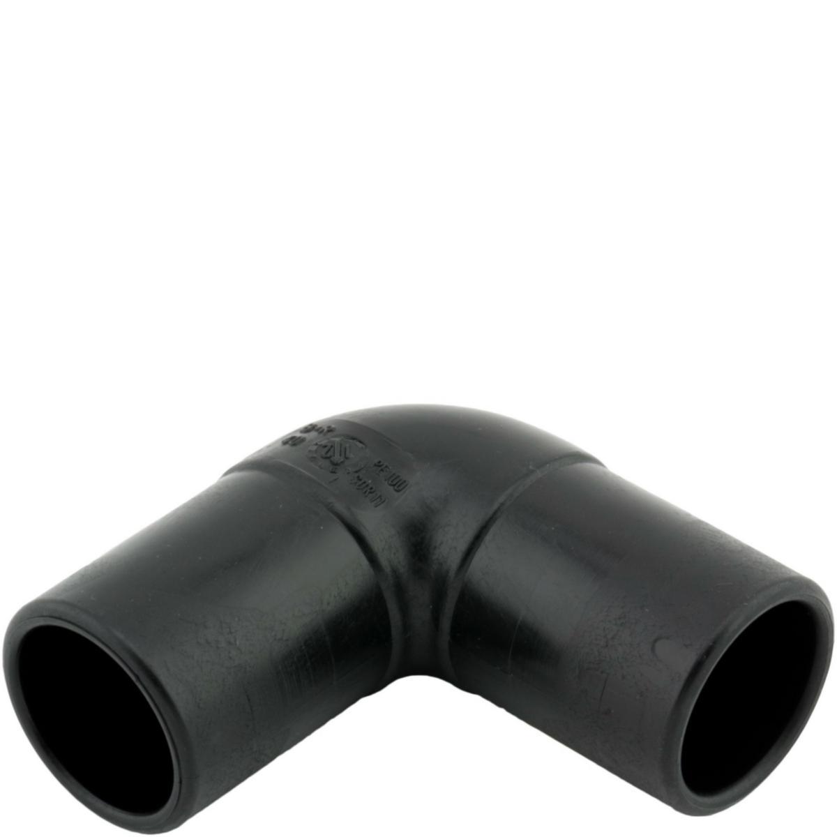 Bend langt 90° sprøytestøpt PE100 SDR11 GEL, GPA - 75 mm x 90° bend lang PE 100 SDR 11
