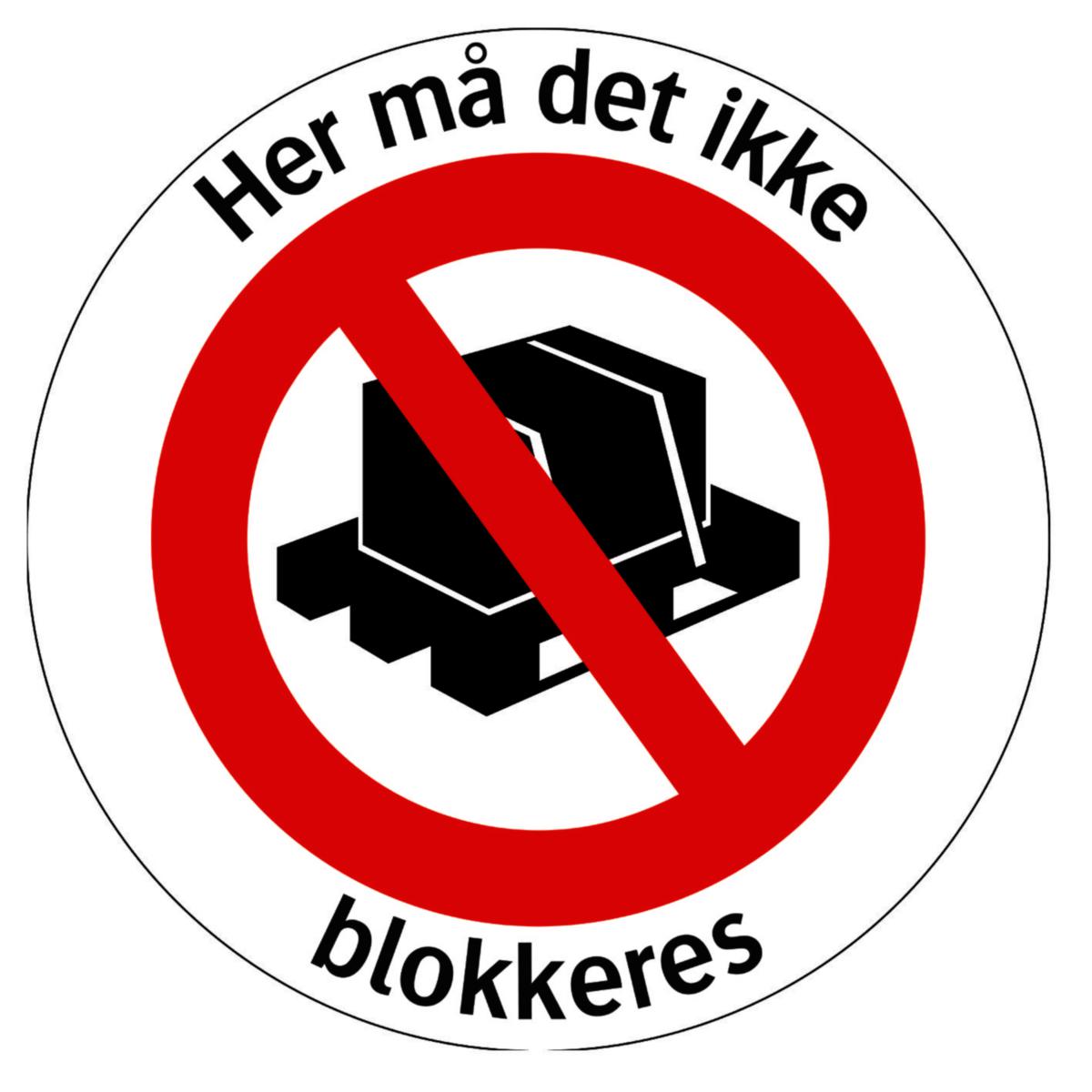 Gulvdekal Systemtext "Her må det ikke blokkeres" - Gulvdekal Må ikke blokkeres Systemtext 410X410mm