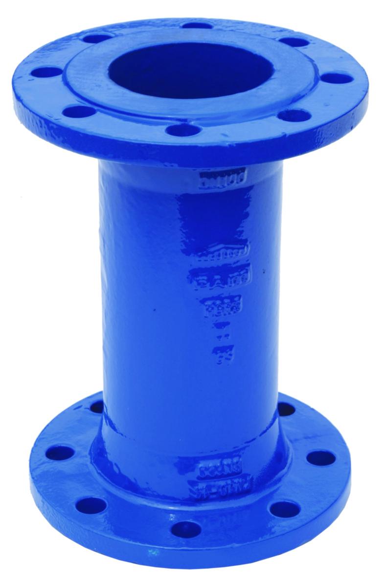Dn 100 flenserør l=200mm blå epoxy pn10/16 - flenserør du...
