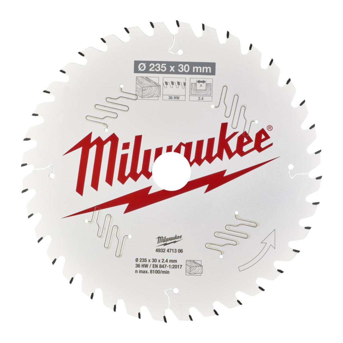 Sirkelsagblad Milwaukee Tre CSB for håndholdt sirkelsag - Sirkelsagblad CSB P W Milwaukee Ø235x30x2.4mm 36T