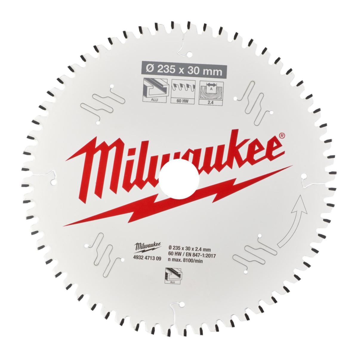 Sirkelsagblad Milwaukee Tre/alu CSB - Sirkelsagblad CSB P ALU Milwaukee Ø235x30x2.4mm 60T