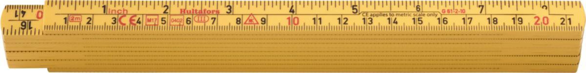 Tommestokk Hultafors G61 - Tommestokk G61 Hultafors 2m glf/plast 10 ledd