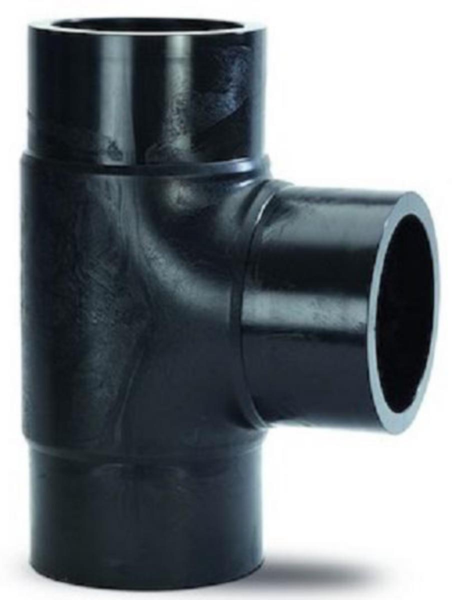 250 mm x 90° t-rør lang ende pe 100 sdr11 gf - t-rør lang...