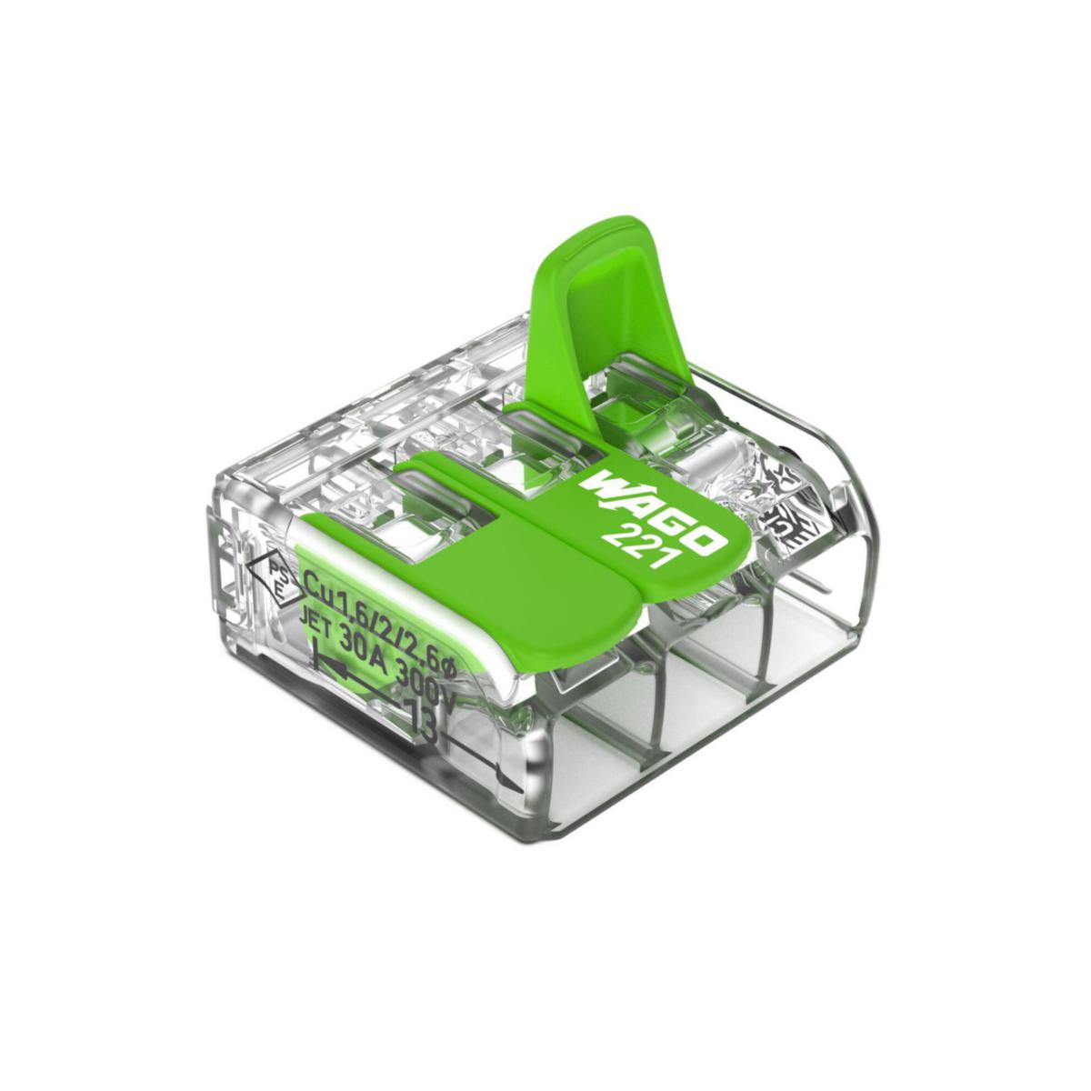 Koblingsklemme Wago Grønn 0.5 - 6mm² - Wago Koblingsklemme 6mm2/3-vei