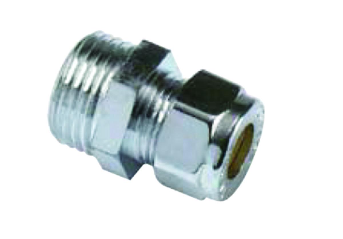 Tippunion m/utvendige gjenger A, forkrommet - 15 mm x 1/2" A-tippunion 