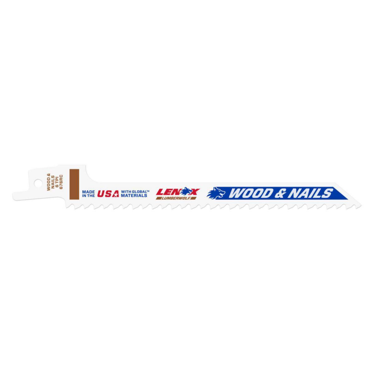 Bajonettsagblad Lenox 676 RC - Bajonettsagblad 676RC Bi-Metal Lenox 152mm 6T Wood 5pk