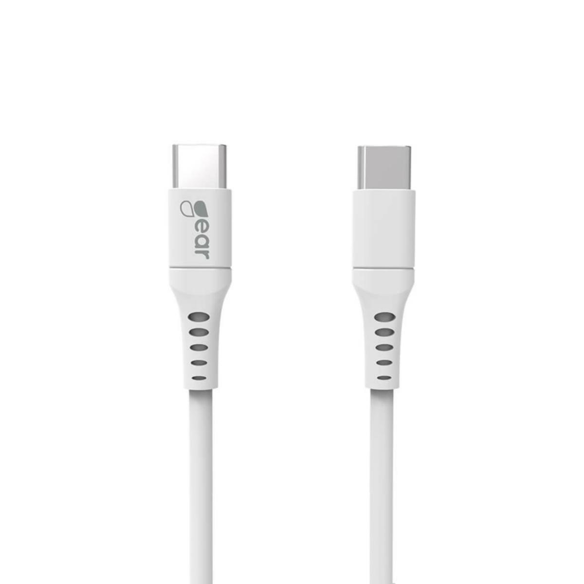 Gear ladekabel - GEAR Ladekabel USB-C til USB-C 1m Hvit Rund Kabel