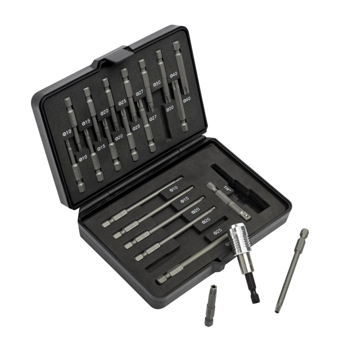 Bitssett Torx med hull, 22 deler Ironside - Bitssett Torx med hull Ironside 22 deler 244008