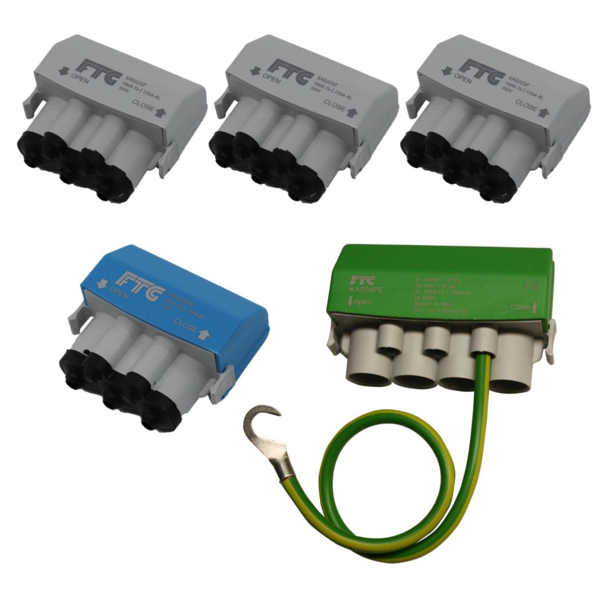 Klemmesett for veilys 400V IP44 trippel - KA503 400V KIT veilys tri.IP44 