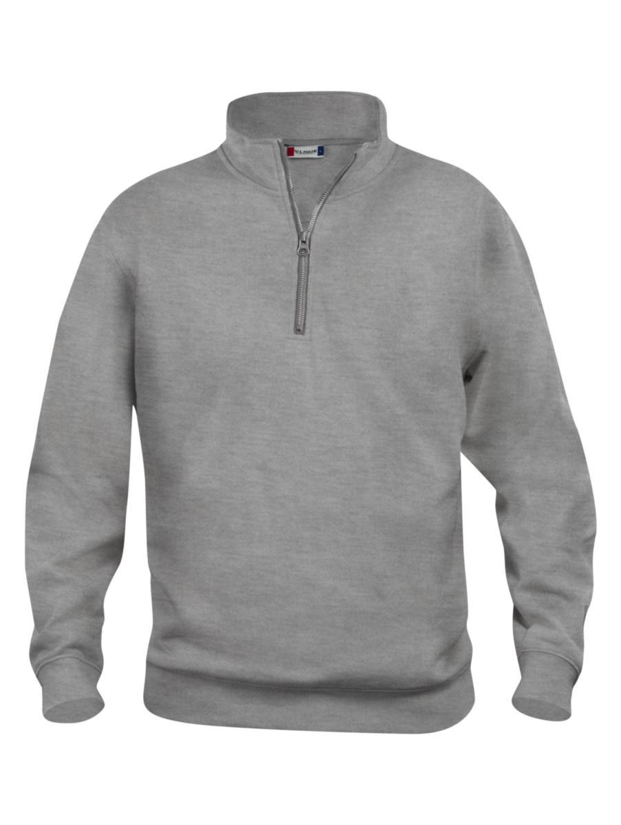 Collegegenser Clique™ Basic Half Zip - Collegegenser med zip Clique Basic gråmelert str 4XL