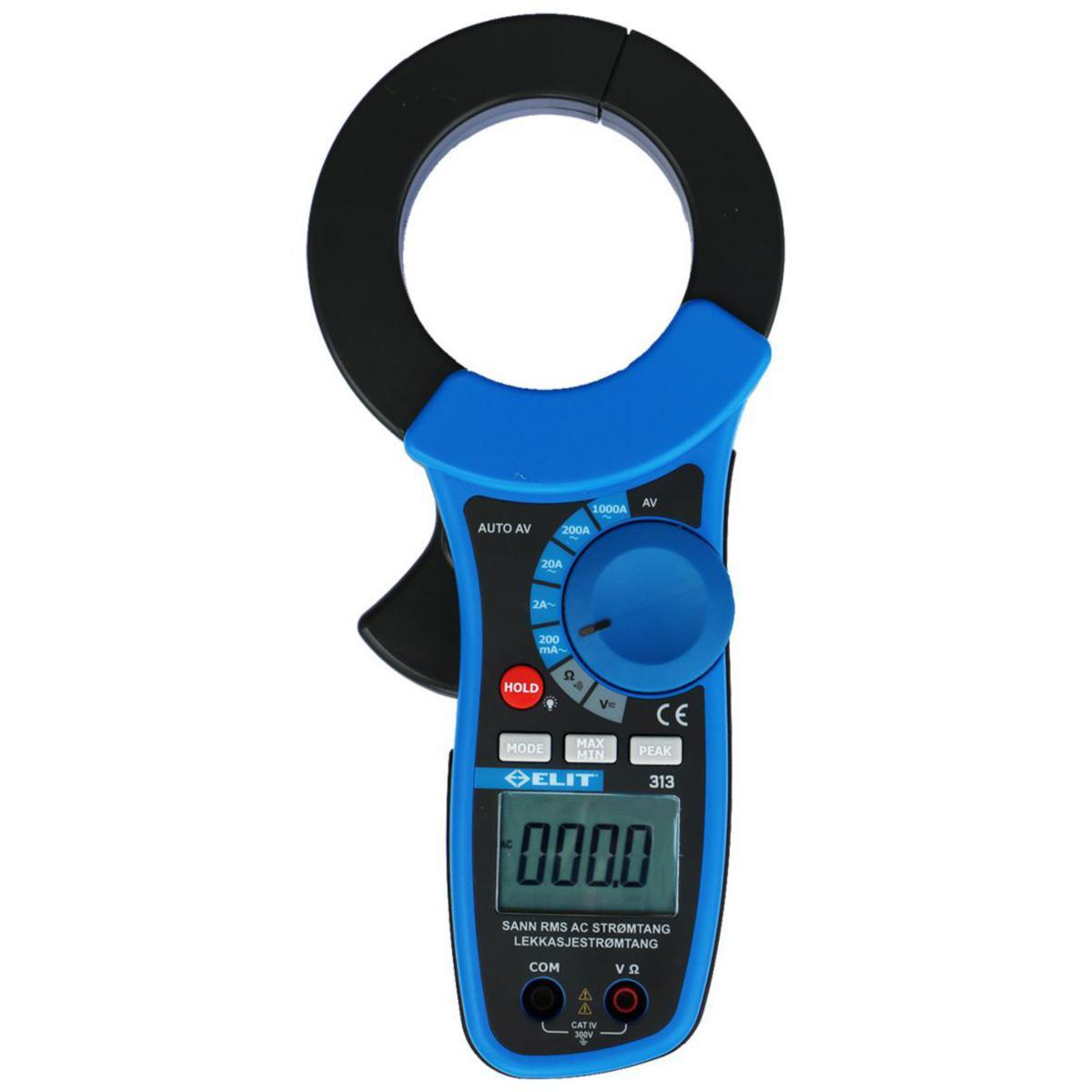 Lekkasjestrømtang ELIT® 313 Ø69mm - Elit 313 lekkasjestrømstang sann RMS og multimeter funk.