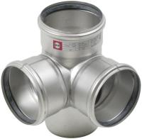 Hjørne grenrør 87.5° dobbelt, type 832, AISI 316L, Europipe