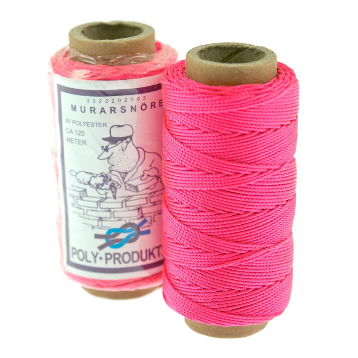 Murersnor polyester - Murersnor polyester Polyprodukter 120m rosa