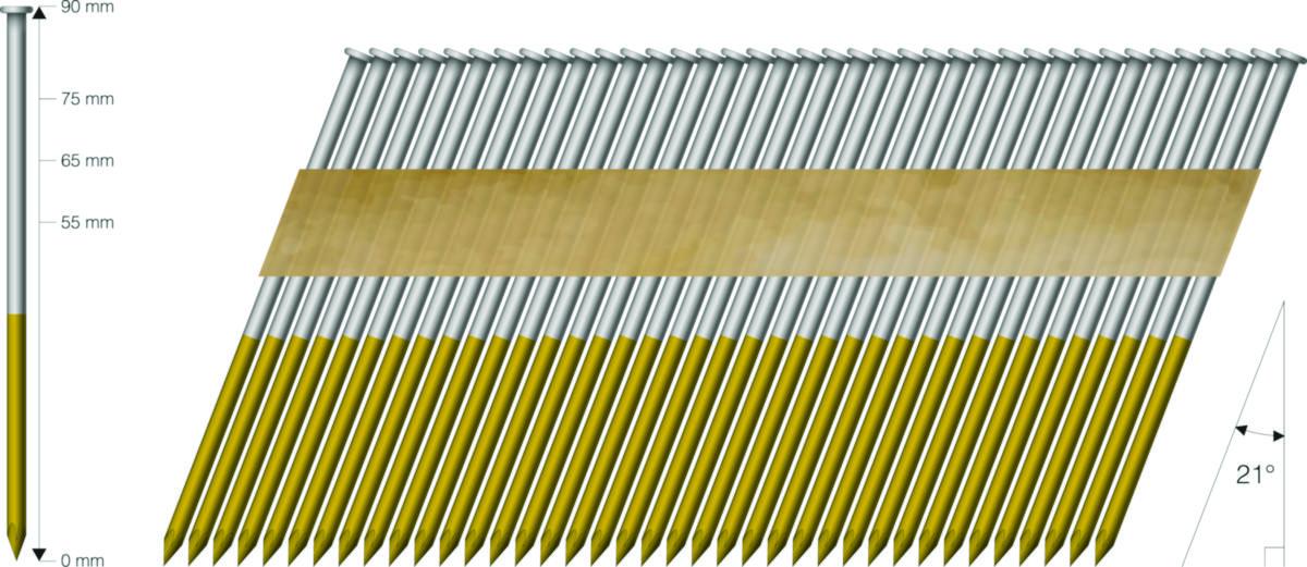 Stavspiker 21 gr MFT Cement Coating - Spiker Stav 21gr. 31/90 VF varmforzinket TDKCC a500
