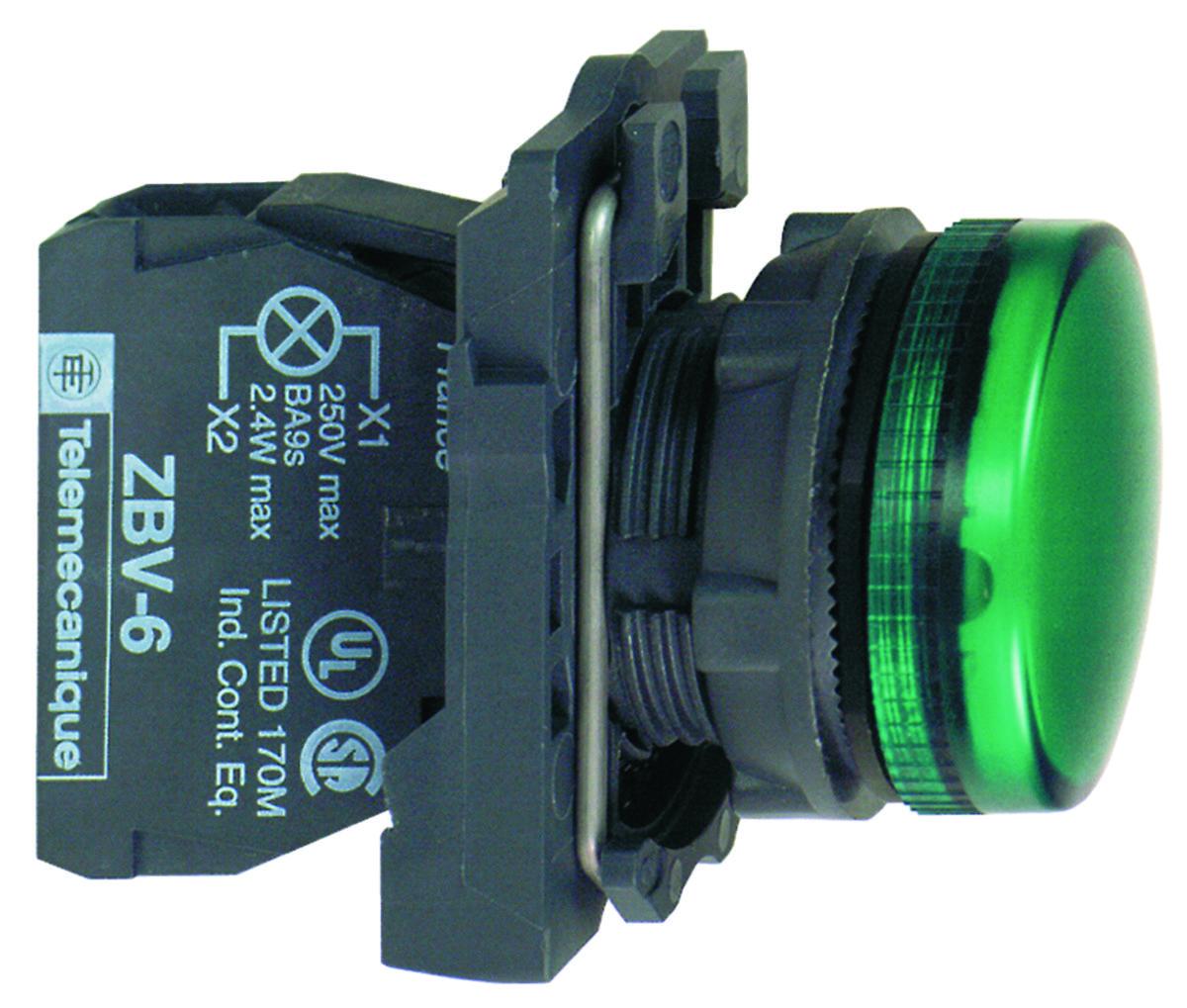 Signallamper Schneider innfelling - Signallampe grønn 250V BA9S