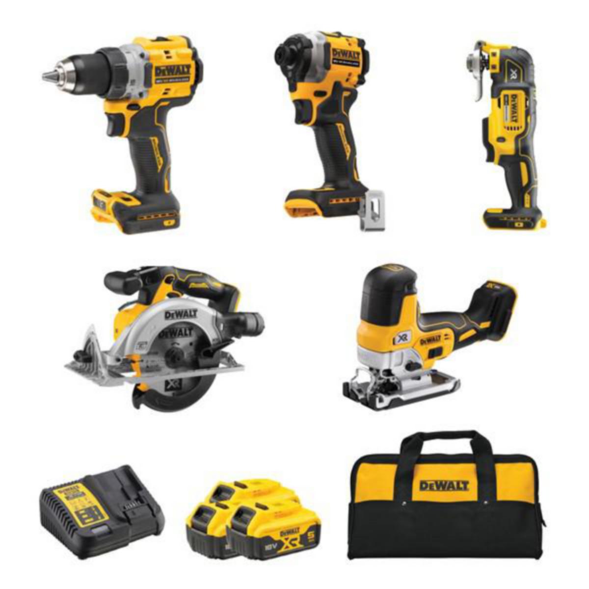 Kombipakke DeWalt DCK502P3-QW 3x5.0Ah - Kombipakke 18V DCK502P3-QW DeWalt 3x5.0Ah