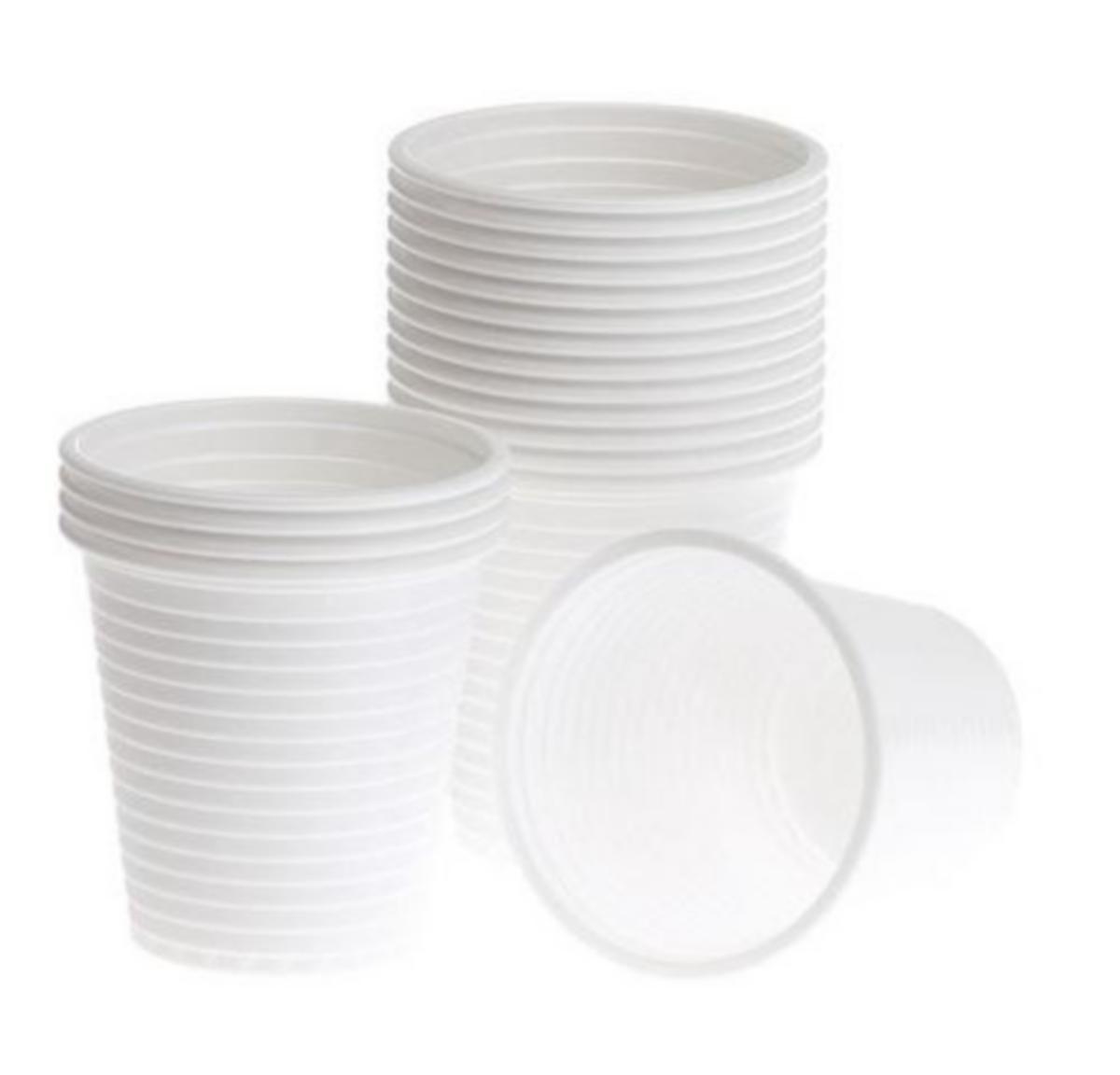 Plastbeger - Plastglass 12,5cl hvit (50)