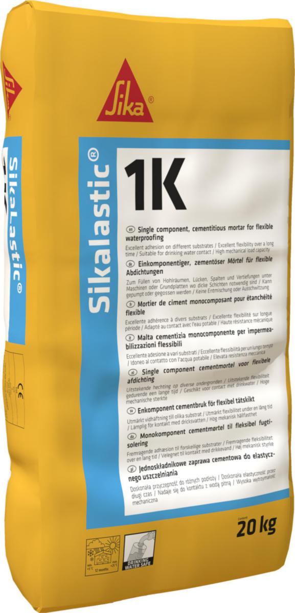 Mørtel Vanntetting Sikalastic®-1K - Mørtel Vanntett Sikalastic-1K Sika 20 kg