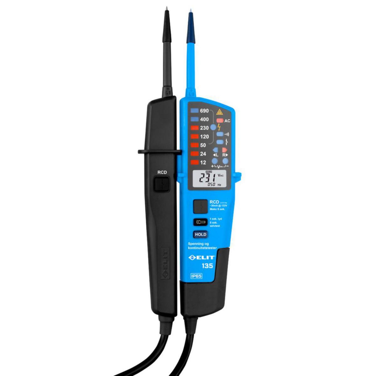 Spenningstester ELIT® 135 - Elit 135 spenningstester RCD test. analog og digital
