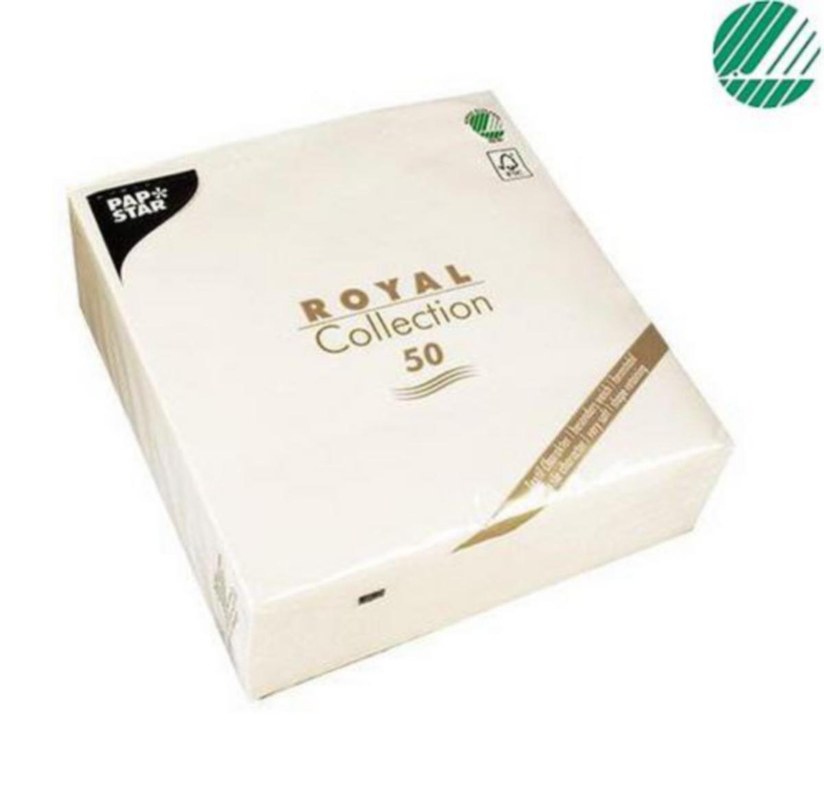 Serviett Papstar - Serviett Royal Collection 40cm Papstar Hvit 50pk
