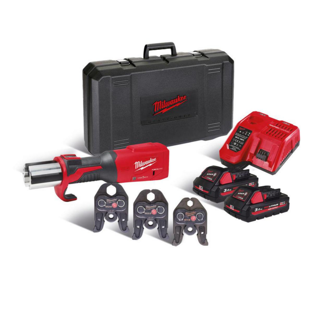 Pressverktøy Milwaukee M18 ONEBLHPT-302C M-SET - Pressverktøy M18 ONEBLHPT-302C Milwaukee 18V 2x3.0Ah M-SET