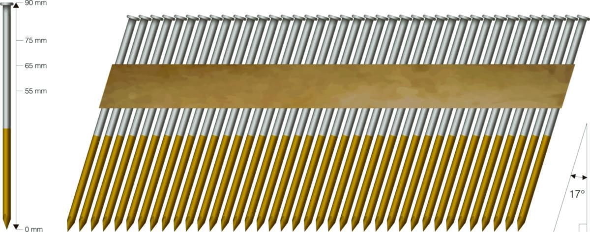 Stavspiker 17 gr MFT limbelagt Varmforsinket - Spiker Stav 17gr. 31/90 VF varmforzinket TDKCC a500