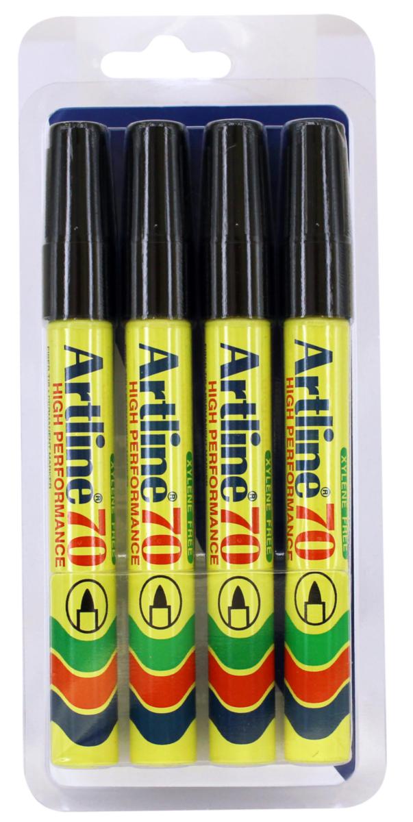 Merkepenn Artline 70 - Merkepenn Artline Perm EK 70 1.5mm spiss svart 4pk