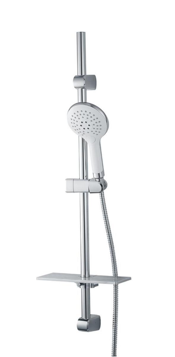 Dusjsett Deluxe II, a-collection - A-coll Deluxe II dusjsett krom/hvit L=800 1.75 m slange