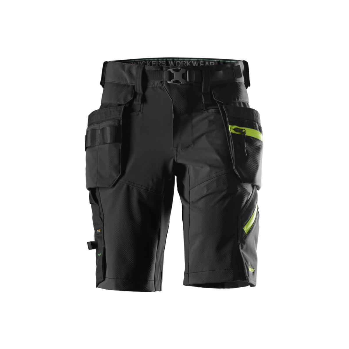 Håndverksshorts Snickers Workwear® 6140 FlexiWork - Håndverksshorts Snickers 6140 FlexiWork svart/n.gul C52
