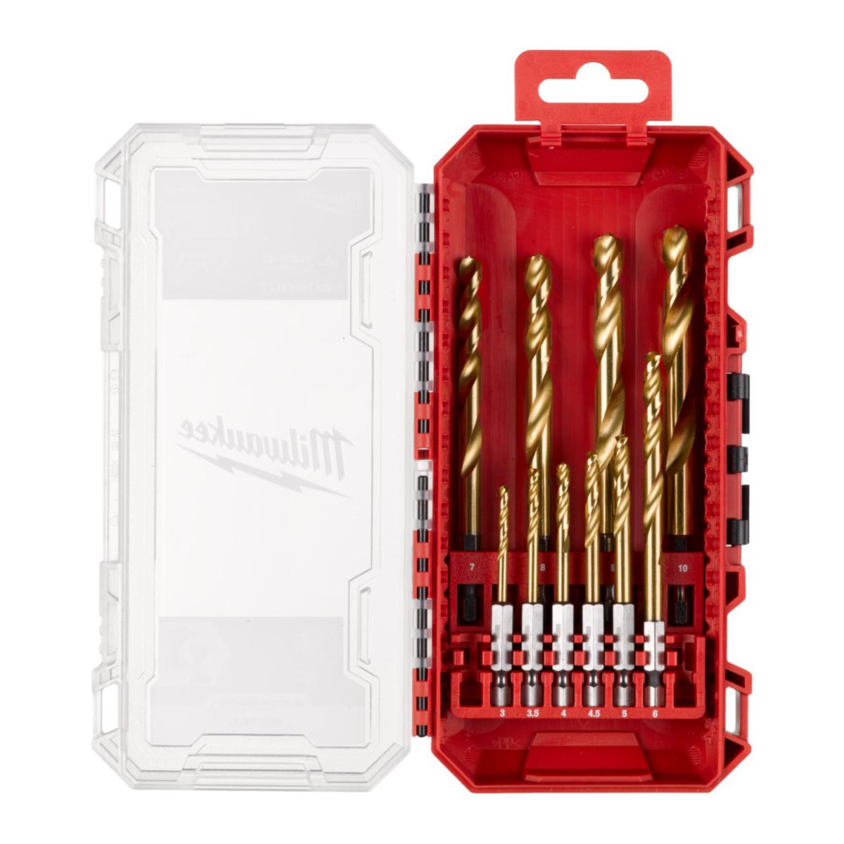 Metallborsett Milwaukee Shockwave HSS-G Tin Red Hex 10pk - Metallborsett Shockwave HSS-G Milwaukee Tin Red Hex 10pk