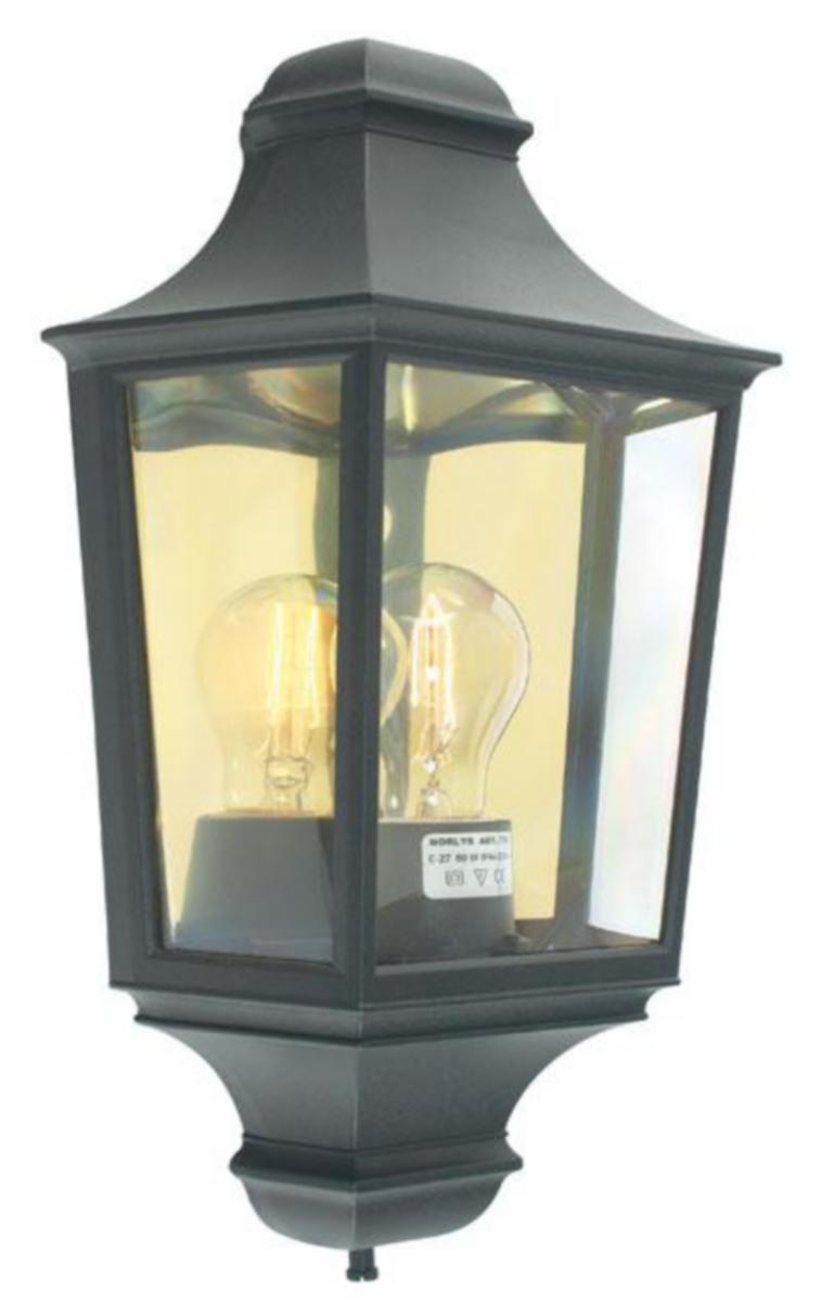 Veggarmatur Norlys Glasgow - Vegglampe Glasgow 730 Sort E27 IP44 KLII