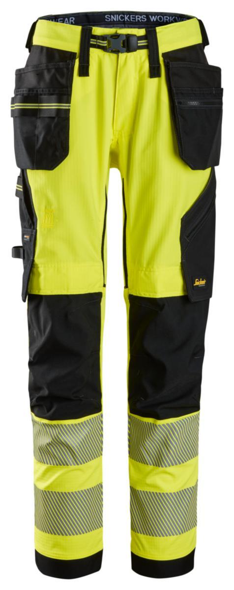 Håndverksbukse Snickers Workwear® 6943 HiVis kl.2 - Håndverksbukse Snickers 6943 HiVis kl.2 gul/svart str C56