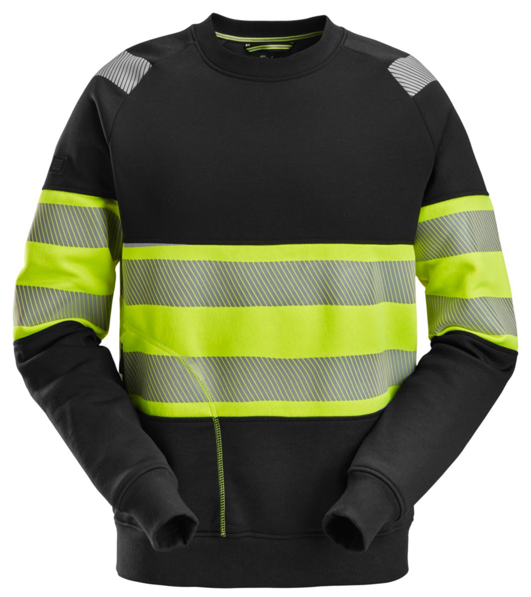 Collegegenser Snickers Workwear® 2830 HiVis kl.1 - Collegegenser Snickers 2830 HiVis kl.1 svart/gul str L