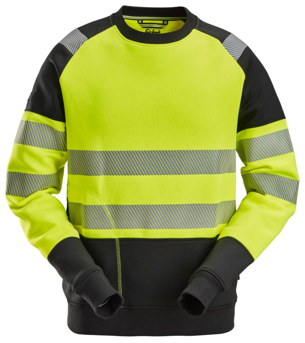 Collegegenser Snickers Workwear® 2831 HiVis kl.2 - Collegegenser Snickers 2831 HiVis kl.2 gul/svart str L