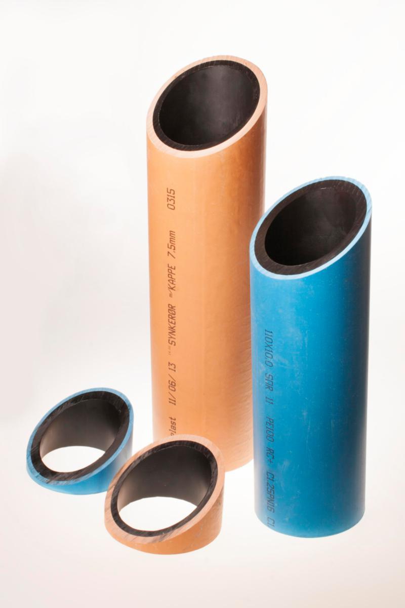 Synkerør i kveil, PE 100 RC+, SDR 11. Hallingplast - 50mm PE100 RC+ Synkerør SDR11 m/PP kappe Rødbrun. L=150m