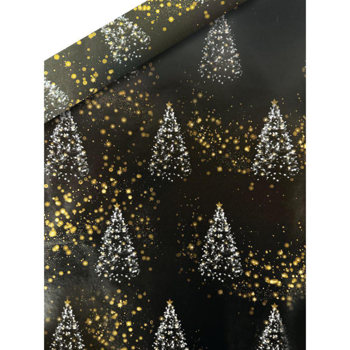 Julegavepapir diskrull Sort gran - Julegavepapir 57cm Svart gran Hedlunds f/ disk 154m