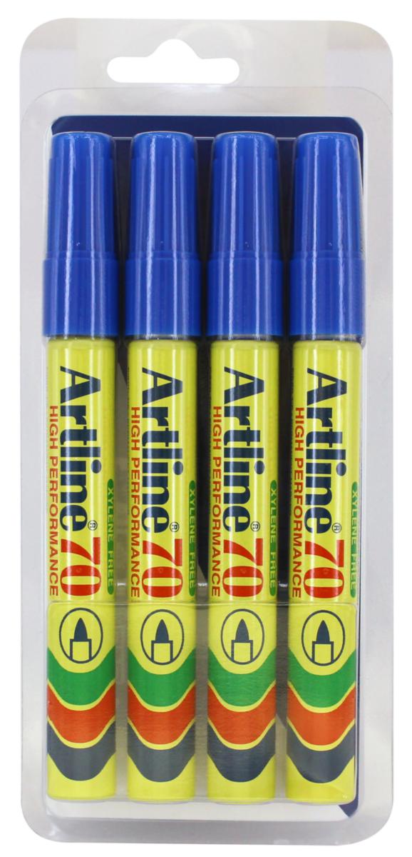 Merkepenn Artline 70 - Merkepenn Artline Perm EK 70 1.5mm spiss blå 4pk