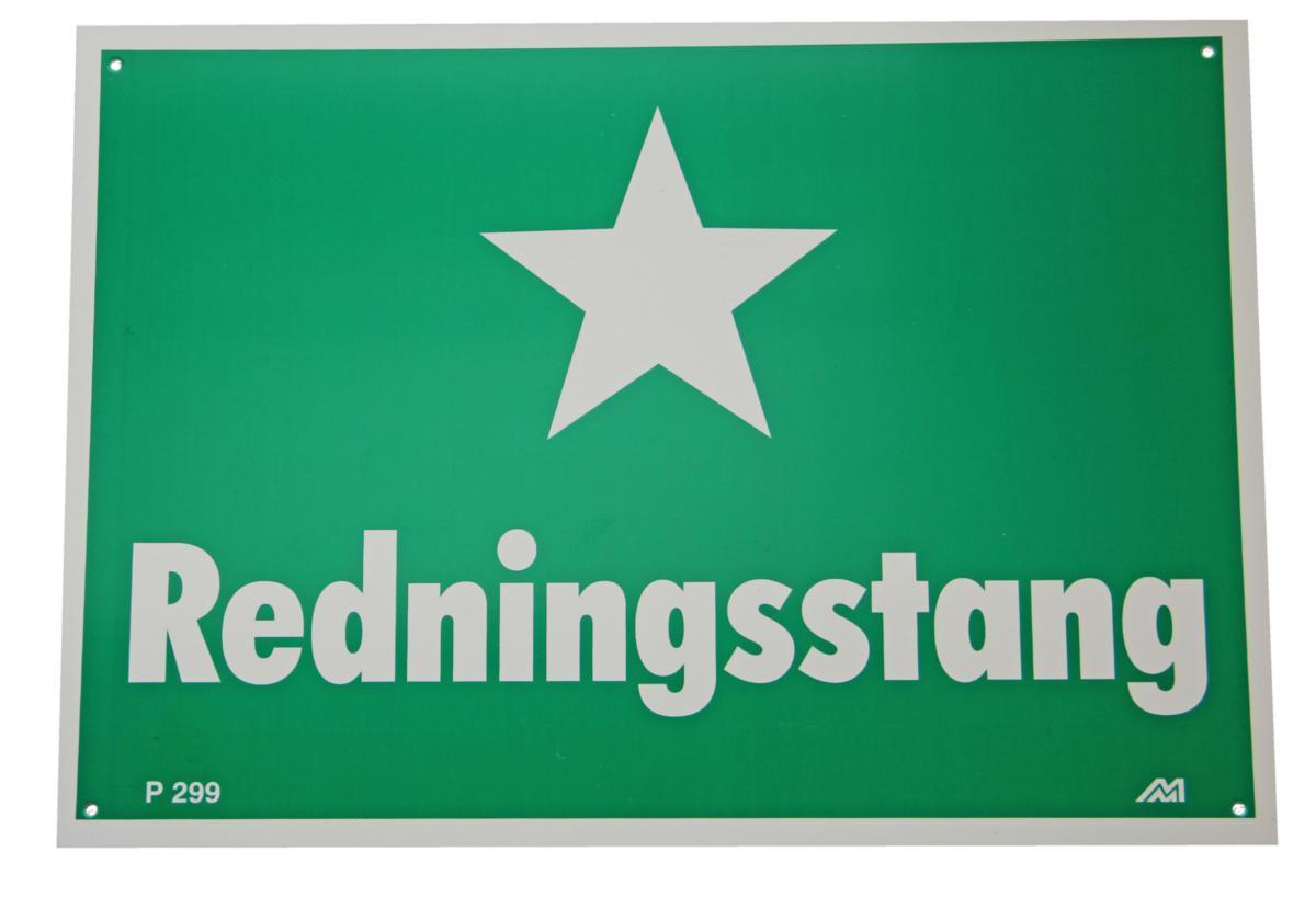 Varselskilt Melbye "Redningsstang" - P299 PVS-skilt redningsstang