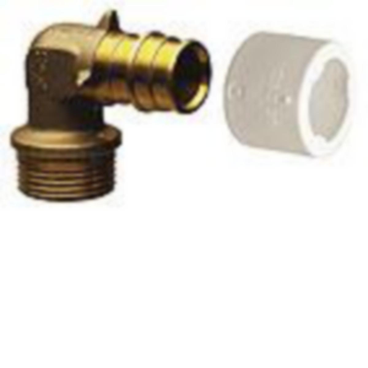 Albue med utvendig gjenge, Quick & Easy - 15 x 1/2" Q&E albu m/utv.gj. Uponor