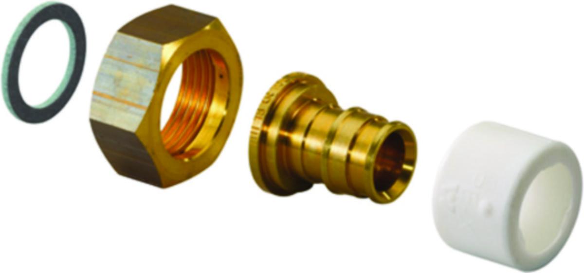 Nippel rett med løpende mutter, Quick & Easy - 22 x 3/4" Q&E rettnippel m/løp mutter. Uponor