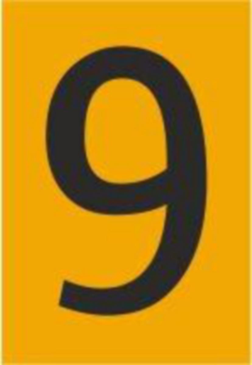 Selvklebende tall, Melbye - Tall - 9. pakke å 10 stk