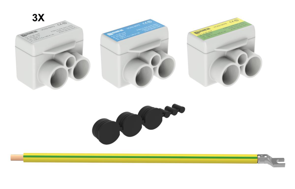 Gatelysklemme sett Ouneva 2-pol 400V - GATELYSKL SETT 2-POL 400V TN