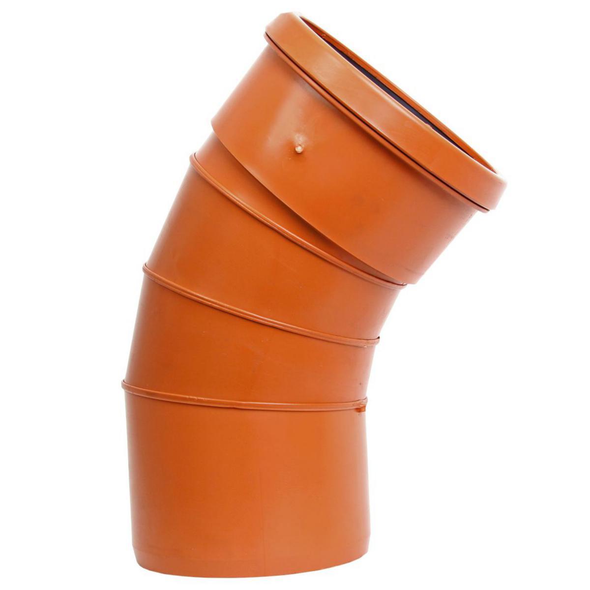 Bend for avløp, rødbrun PP, segmentsveiste, Pipelife - 250 mm x 45° PP bend rødbrun Pipelife