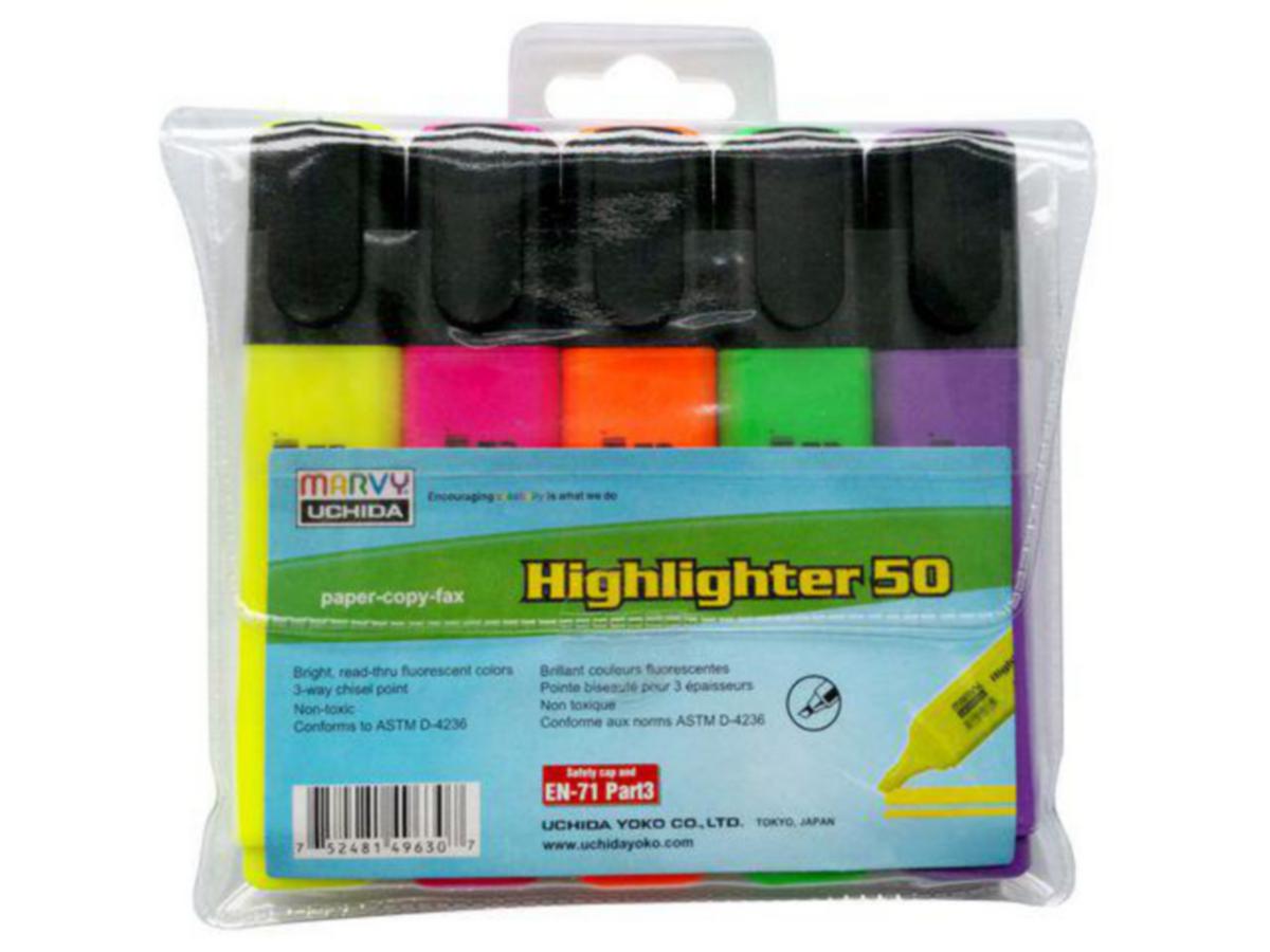 Markeringspennsett Marvy - Markeringspenn Highlighter 50 Marvy sett a 5 stk