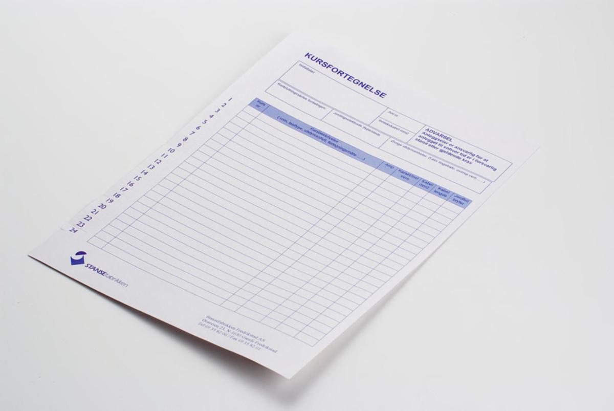 Kursliste selvklebende Stansefabrikken - Kursfortegnelse selvklebende