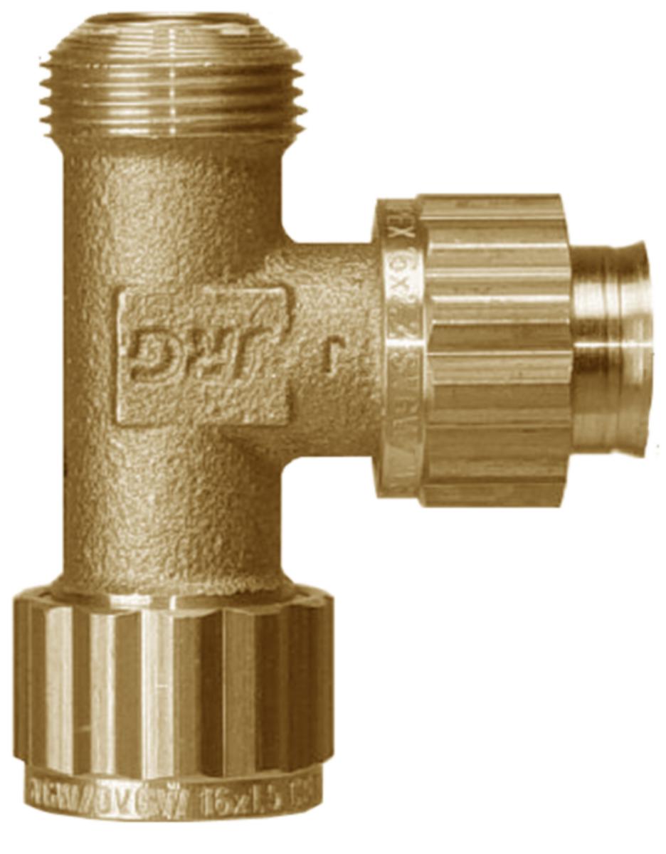 T-rør til fordeler med sanipex-gjenge Sanipex - 12 mm T-rør f/fordeler Sanipex