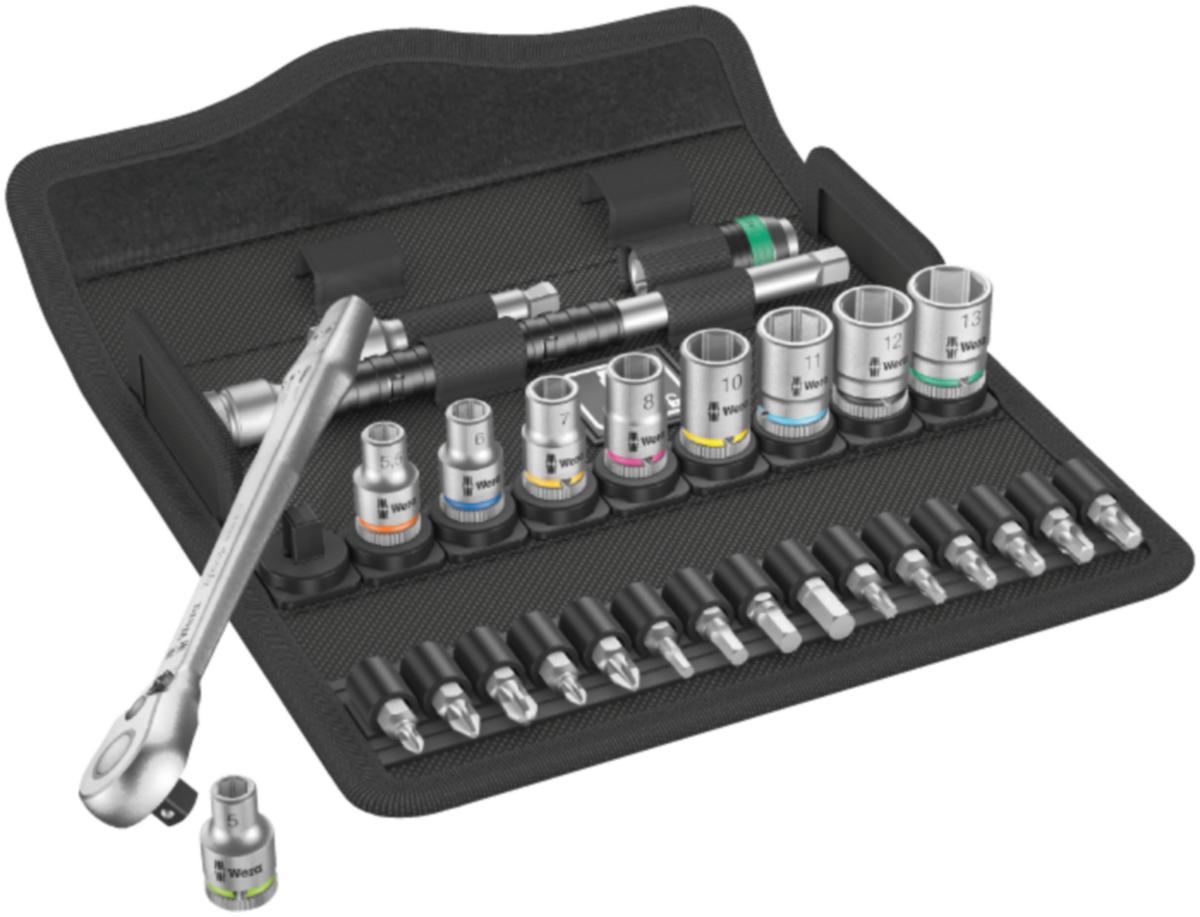 Pipenøkkelsett Wera 1/4" 8100 SA 8 28pk - Pipenøkkelsett 1/4" 8100 SA 8 Wera 28pk