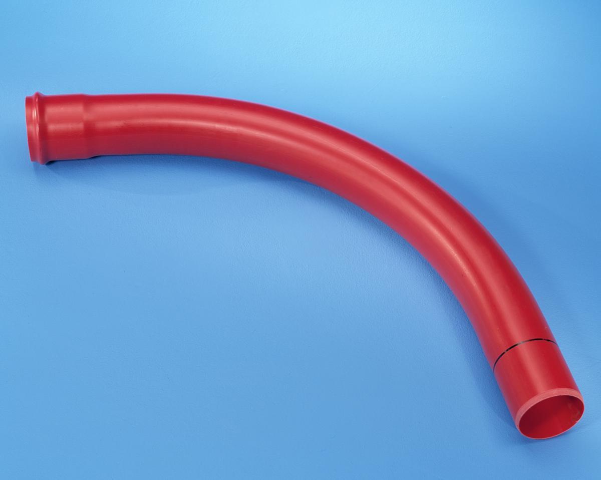 Langbend Norsk Wavin 90° til glatte rør - Langbend 90gr. 110mm rød bøyeradius 600