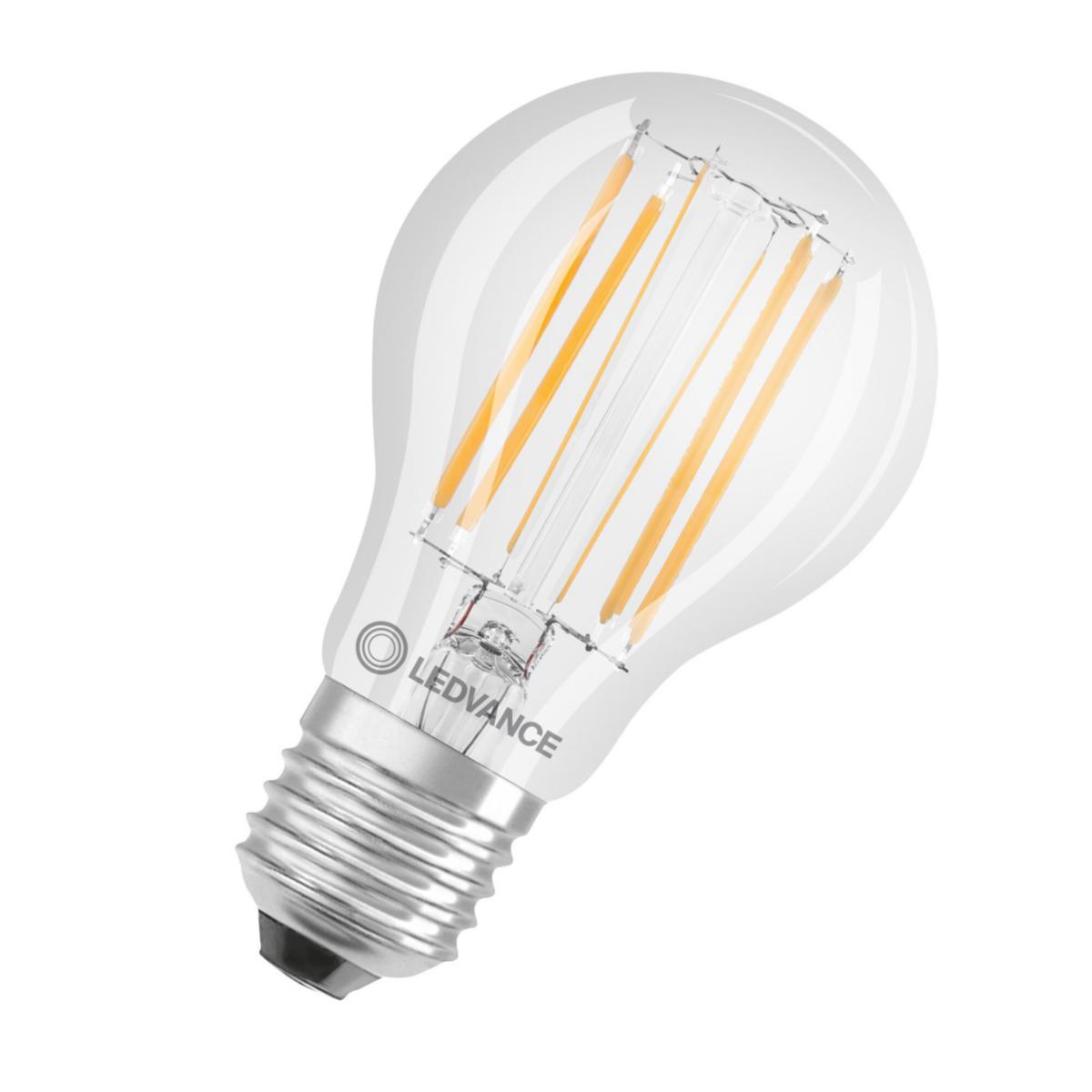 LED Lyspære Ledvance CLA - LED Lyspære CL A 7.5W 827 FIL LED Lyspære CL A E27 1055 lm,